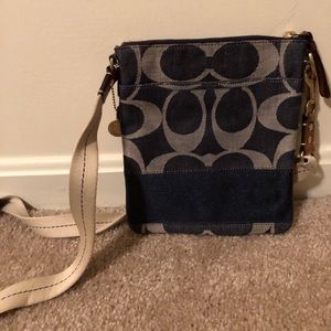 Authentic Coach denim cross-body
